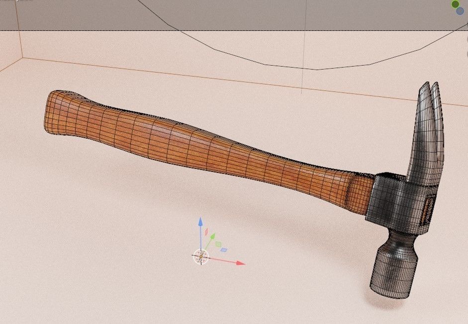 Hammer Tool Metal wooden handle Claw Irwin forged metal Low-poly 3D model_7