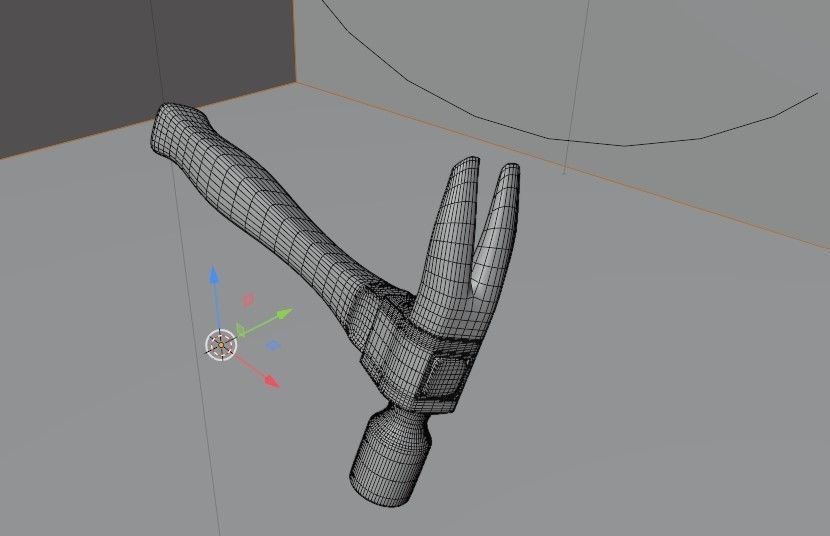 Hammer Tool Metal wooden handle Claw Irwin forged metal Low-poly 3D model_10