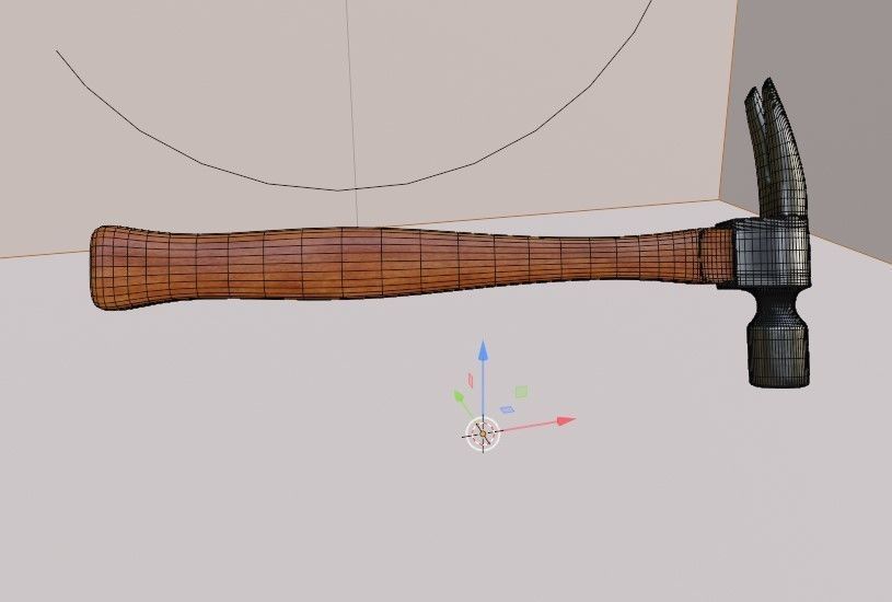 Hammer Tool Metal wooden handle Claw Irwin forged metal Low-poly 3D model_13