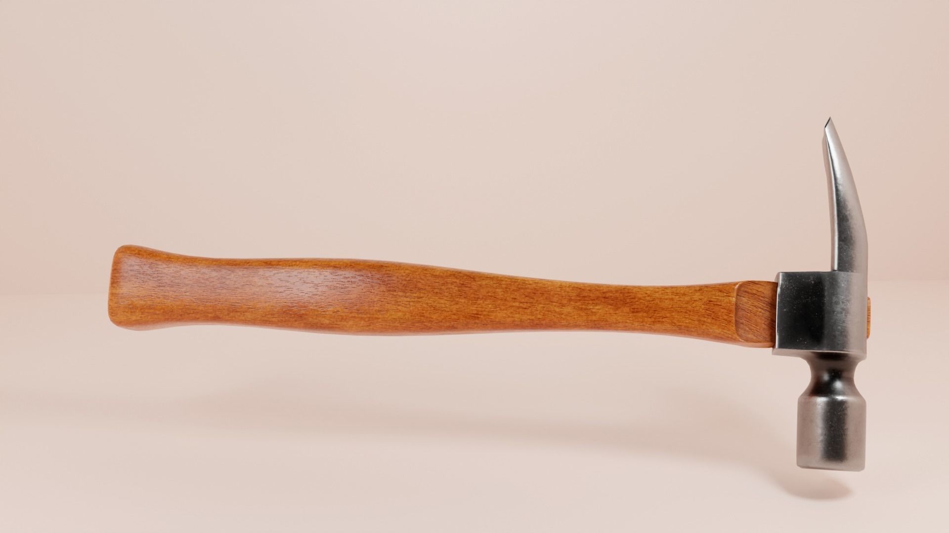 Hammer Tool Metal wooden handle Claw Irwin forged metal Low-poly 3D model_2