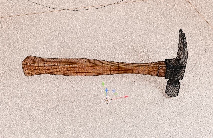 Hammer Tool Metal wooden handle Claw Irwin forged metal Low-poly 3D model_8