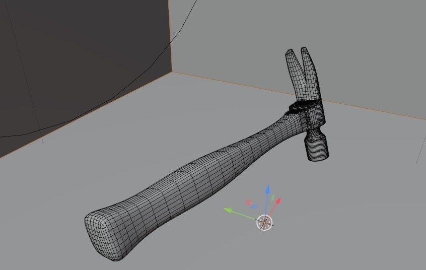 Hammer Tool Metal wooden handle Claw Irwin forged metal Low-poly 3D model_11