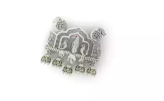 Peacock Beautiful necklace Indian Jewelry Design Polki Diamond