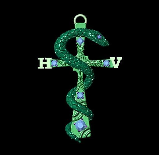 Snake pendant 3D print model