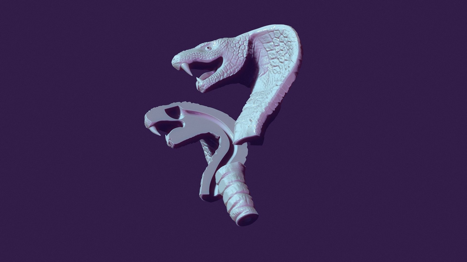 cobra - cane handle 3D print model_7