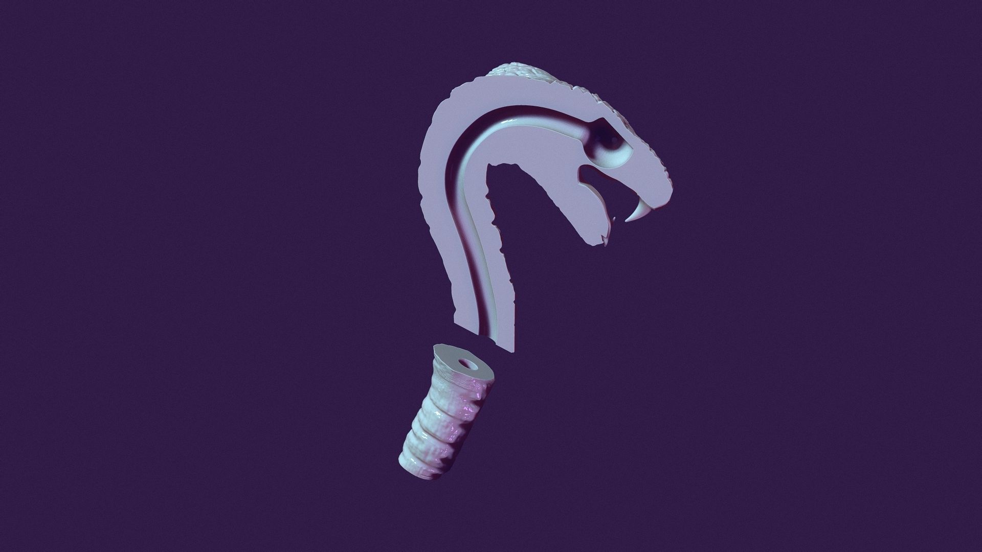 cobra - cane handle 3D print model_6