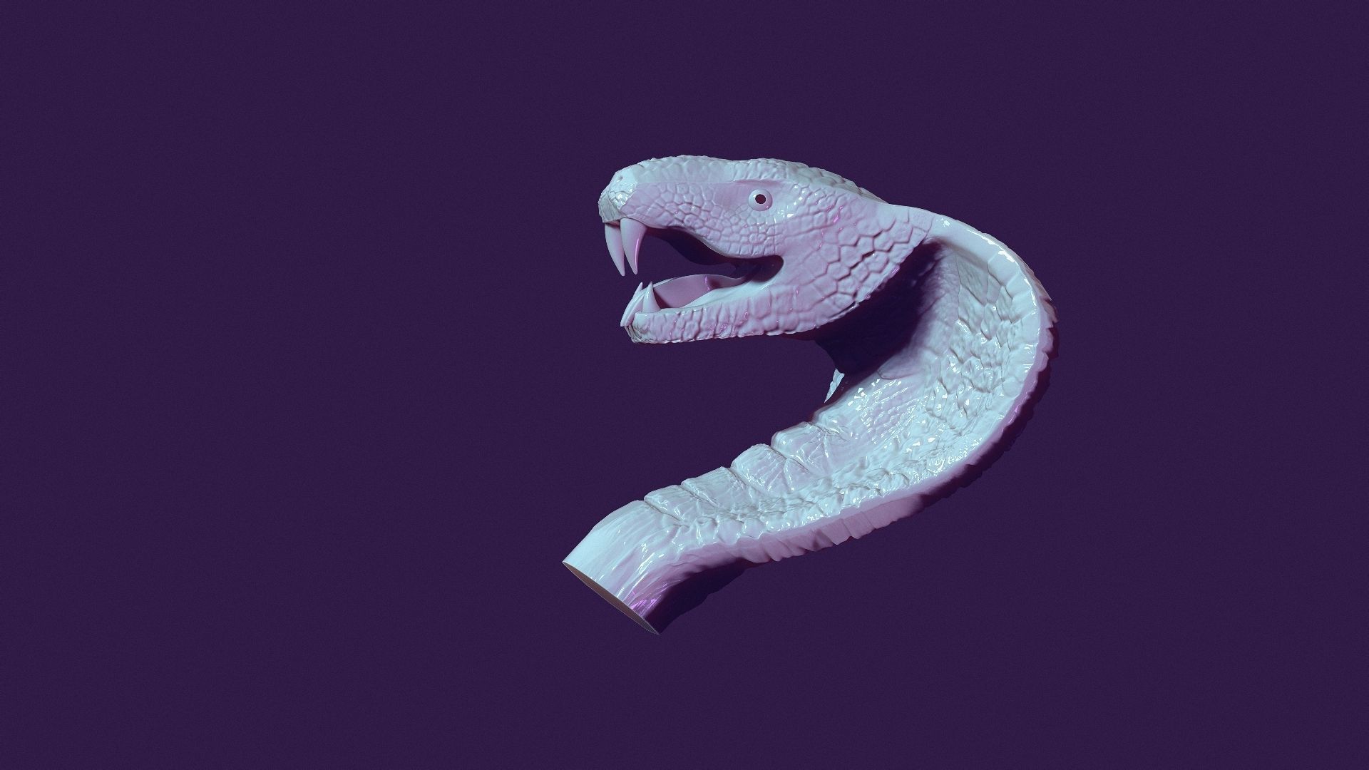 cobra - cane handle 3D print model_4