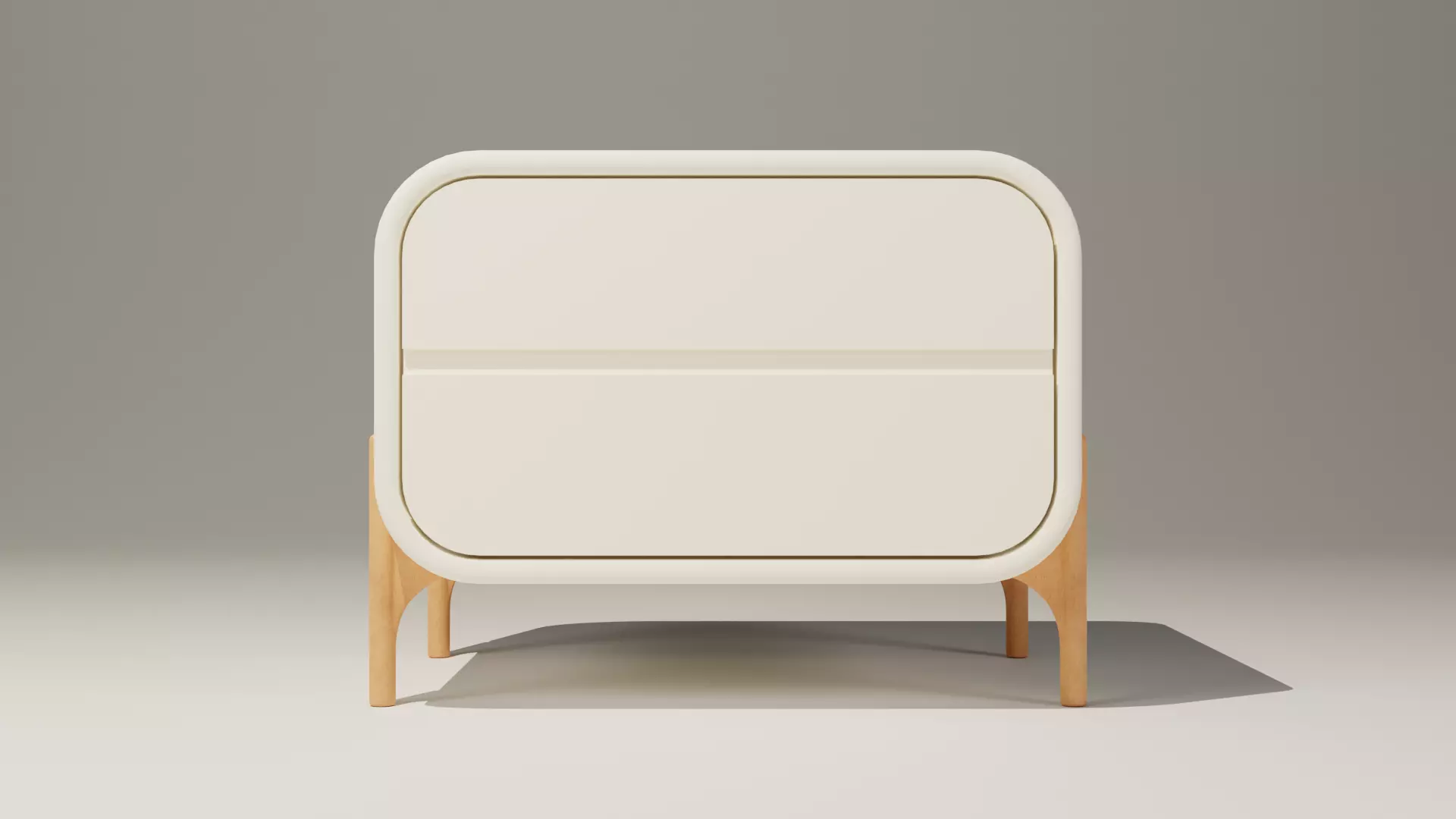 Elegant White Side Table with Wooden Legs - 3D Furniture Model Free 3D model