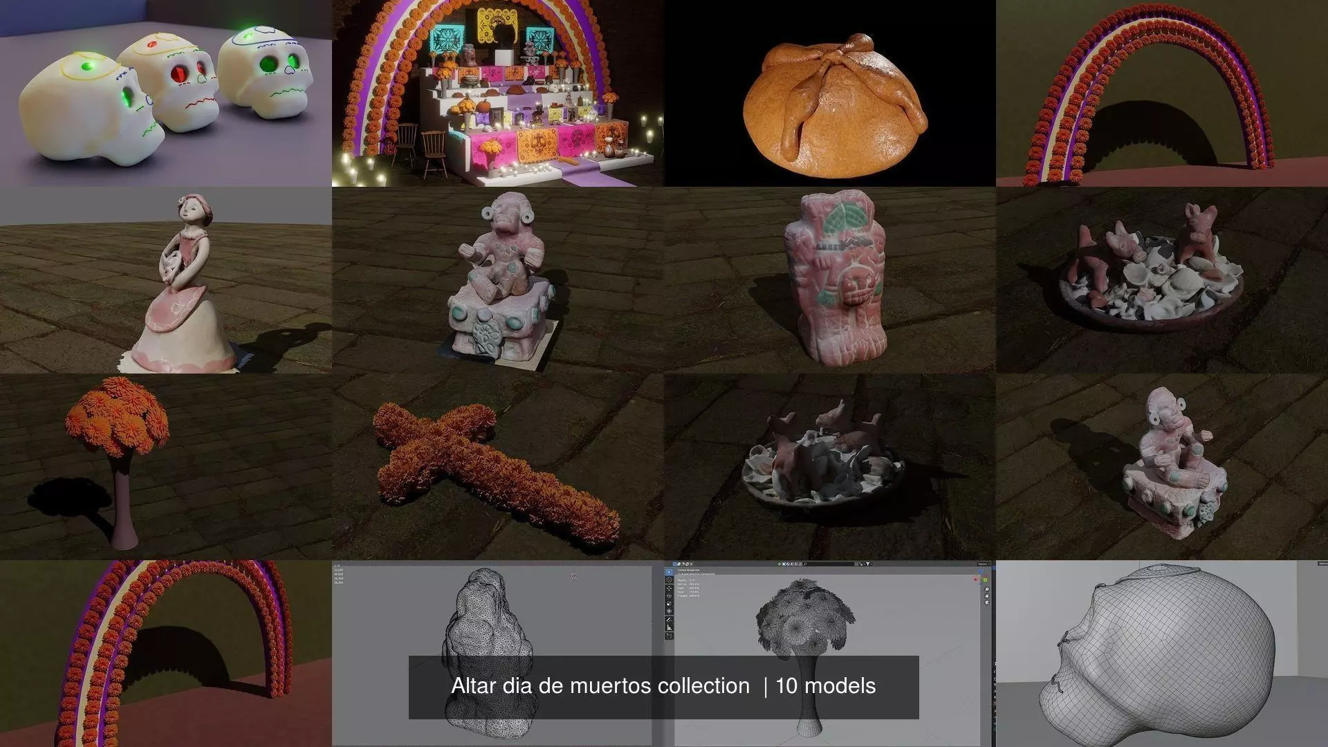 Altar dia de muertos collection  _0