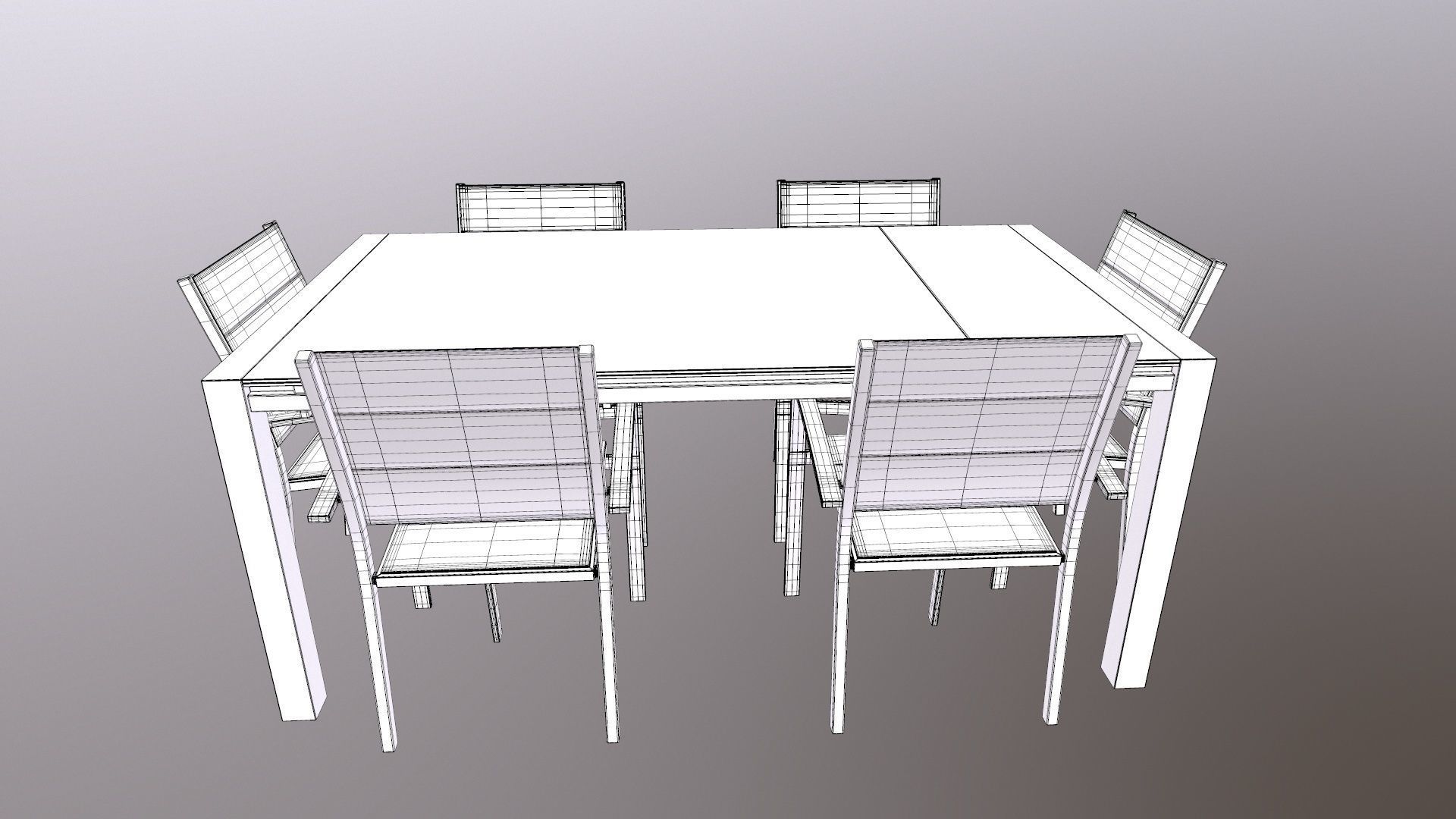 Dining Set 3D model_15