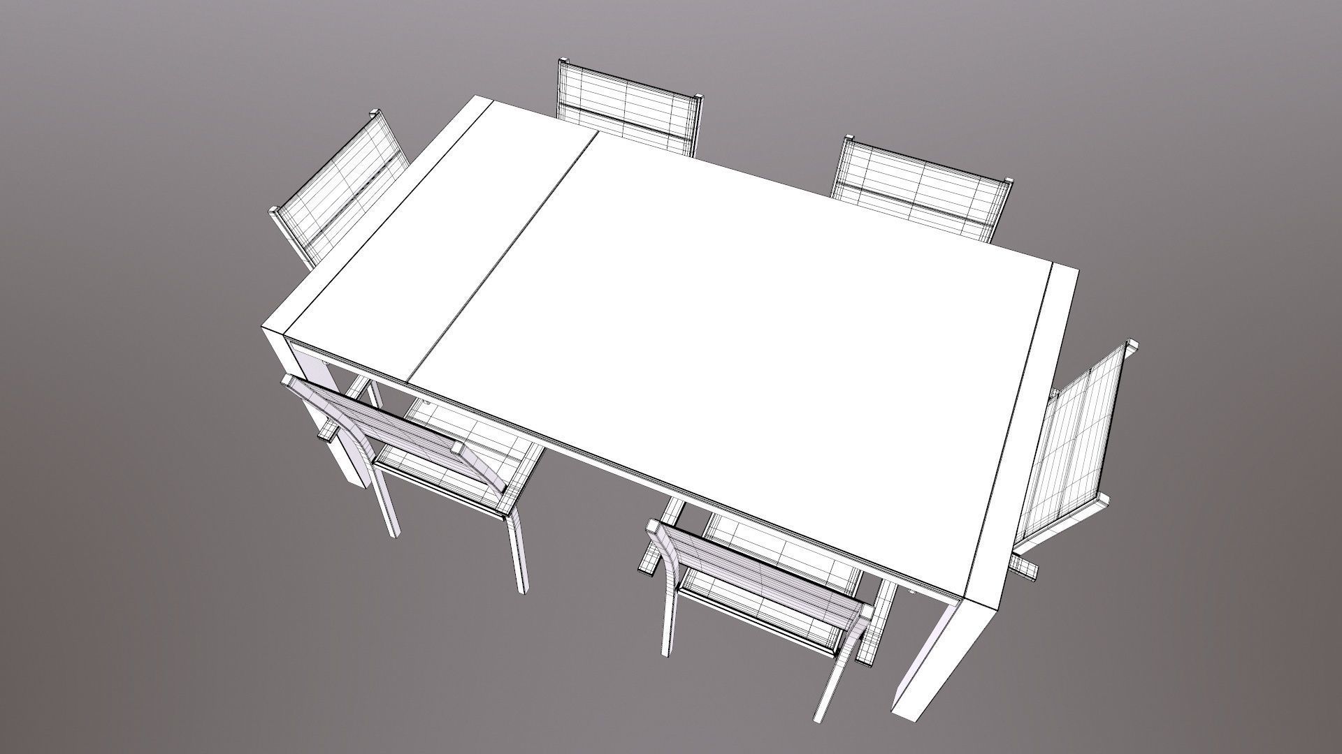 Dining Set 3D model_10