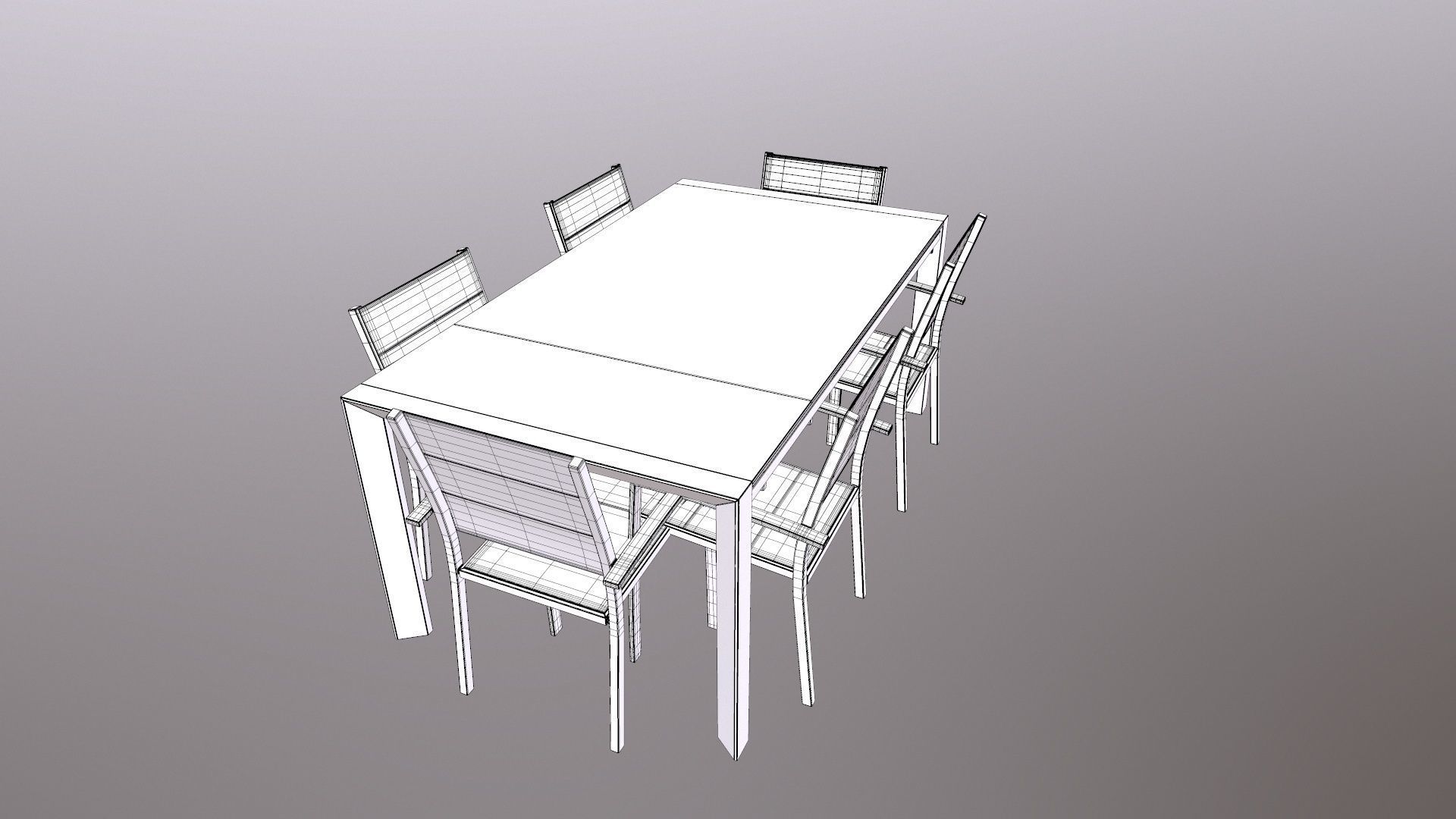 Dining Set 3D model_12