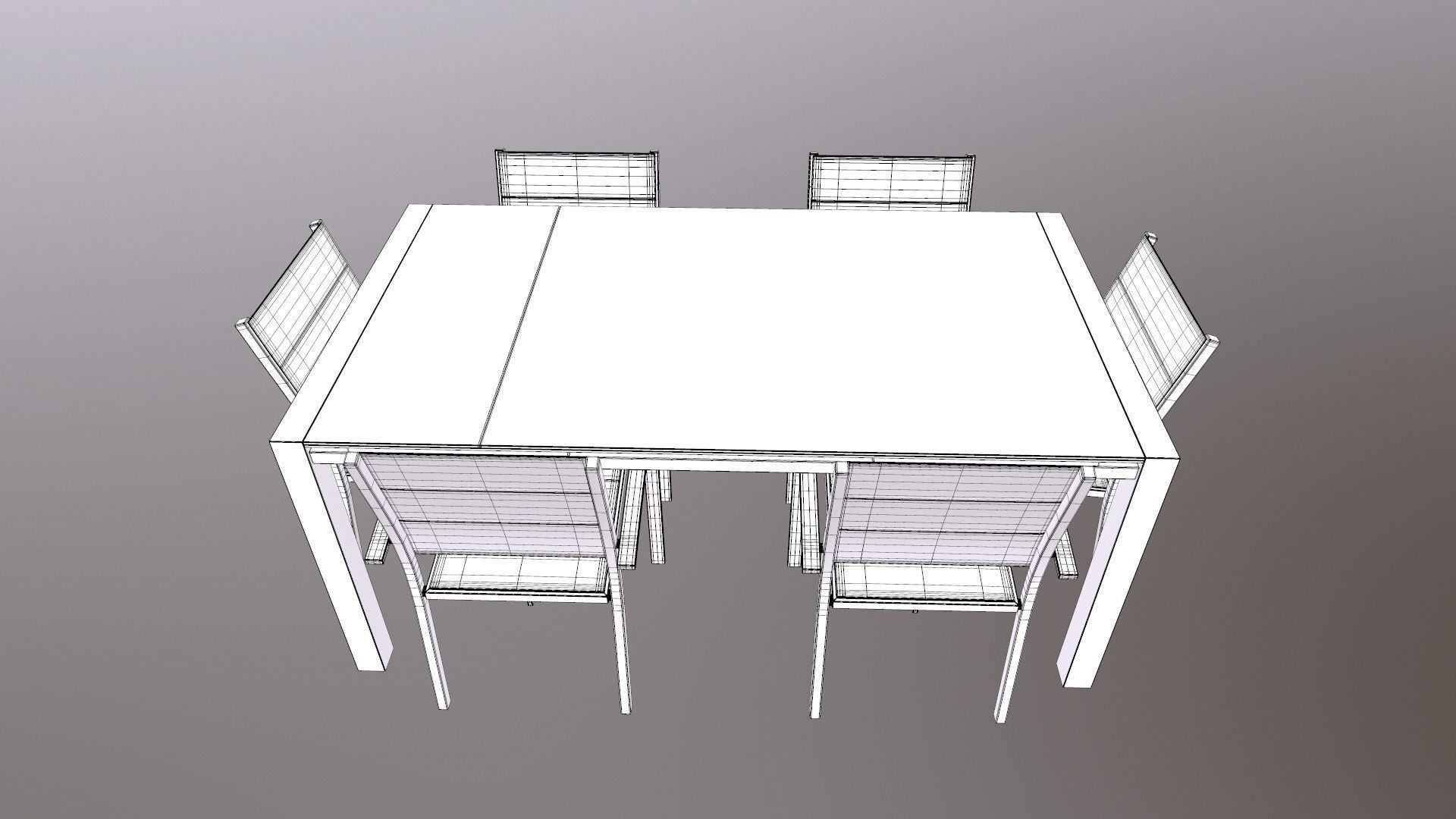 Dining Set 3D model_11