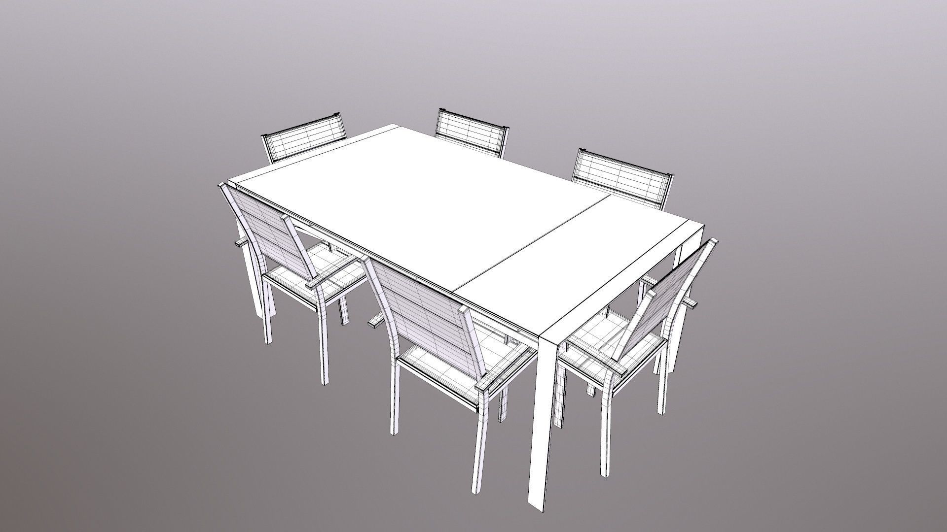 Dining Set 3D model_13