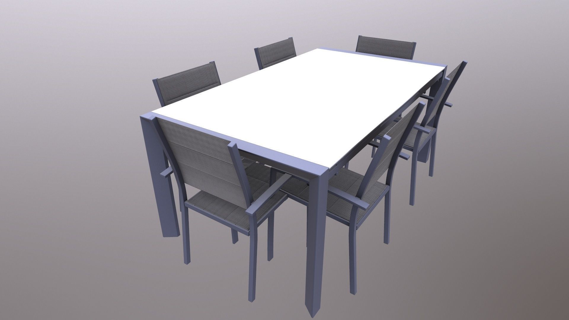 Dining Set 3D model_7