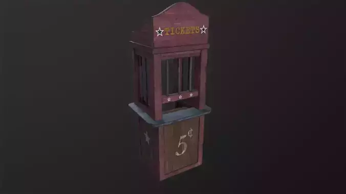 circus ticket stall 3D Model Low-poly 3D model