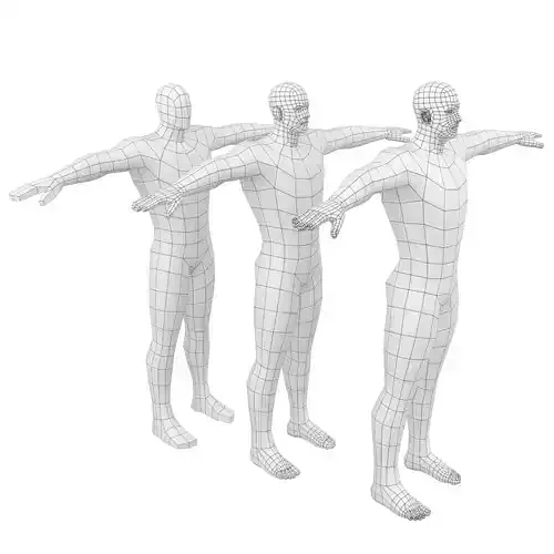 Hero Male in T-Pose Base Mesh 3D model