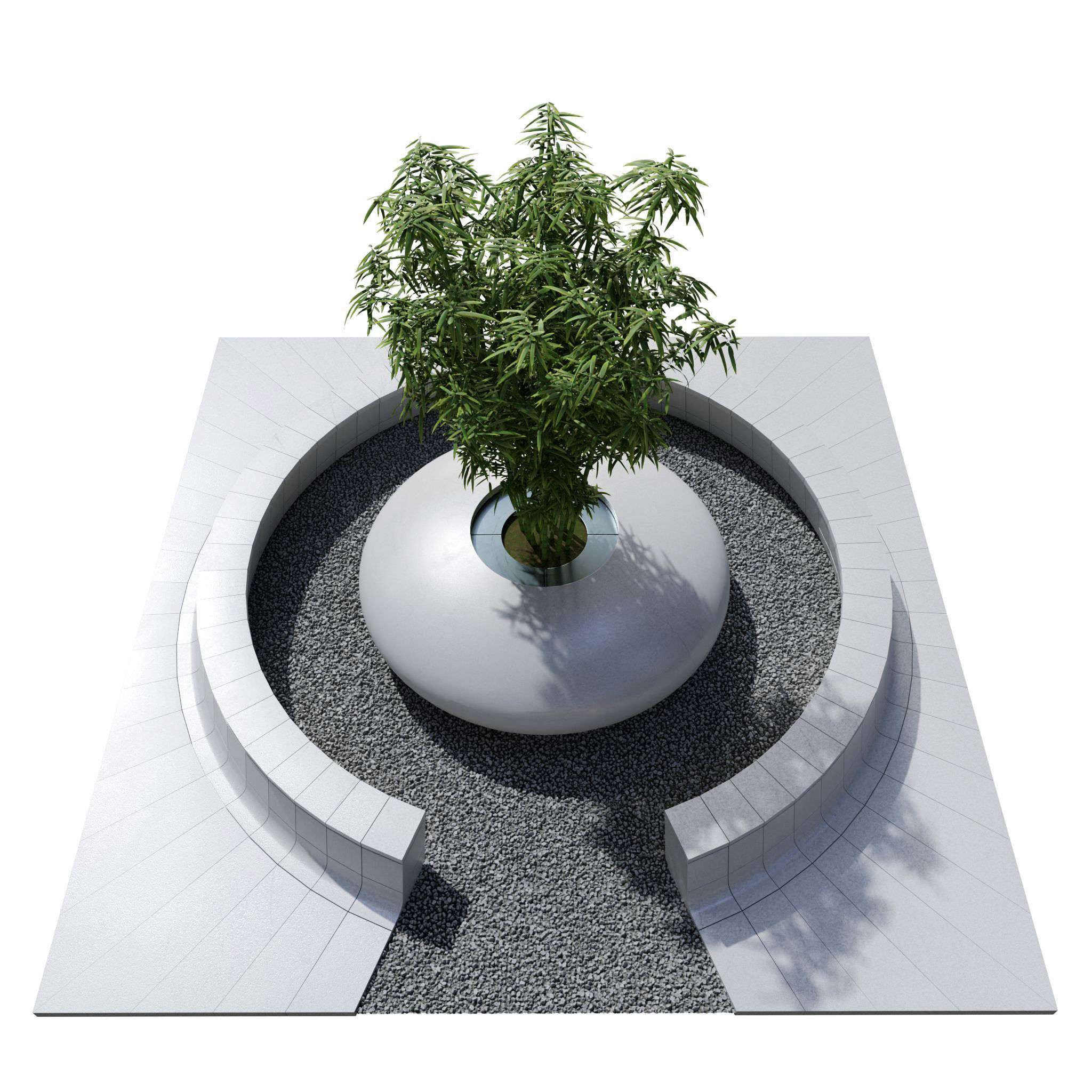 Modern Courtyard 02 - PBR - 4k - Midpoly 3D model_7