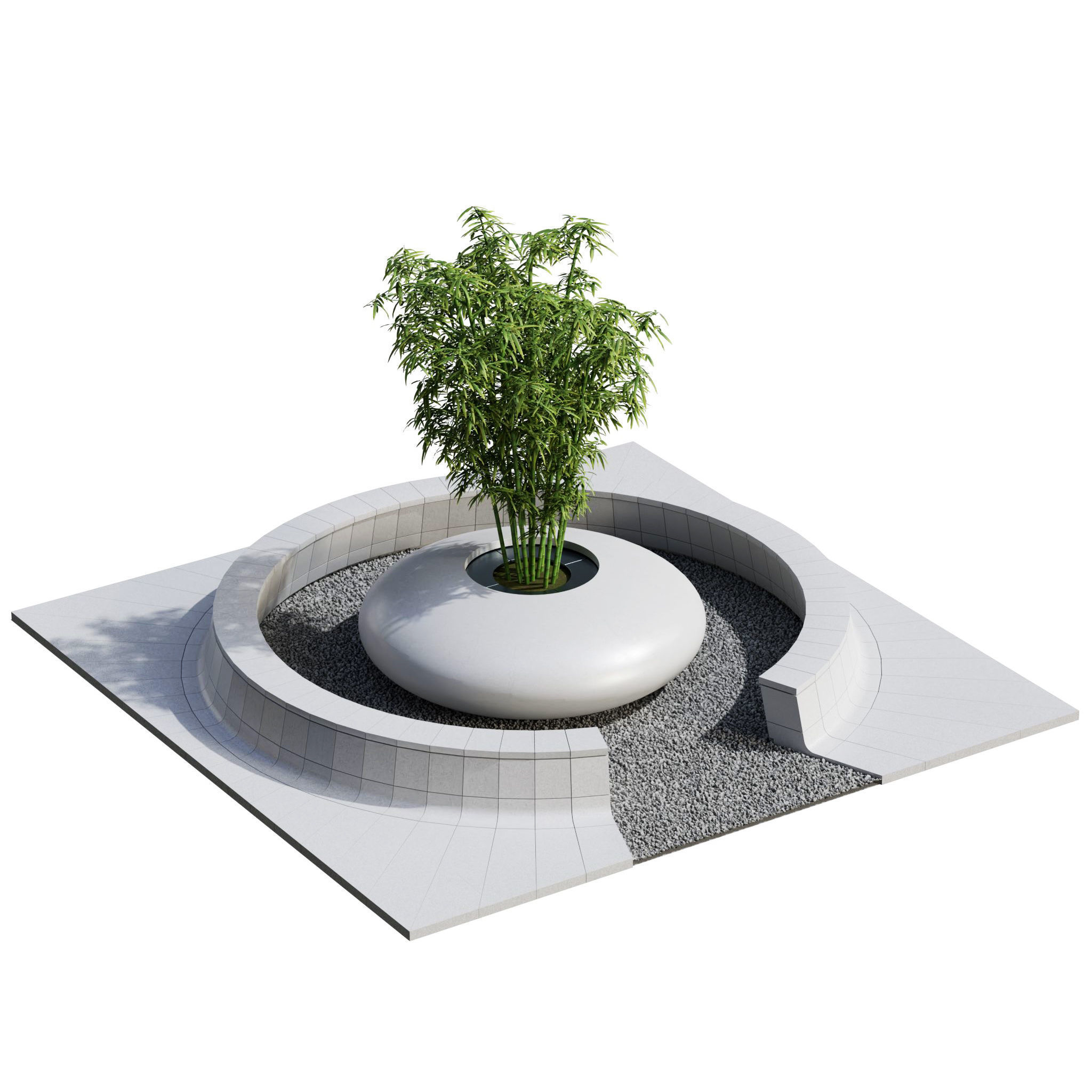 Modern Courtyard 02 - PBR - 4k - Midpoly 3D model_4