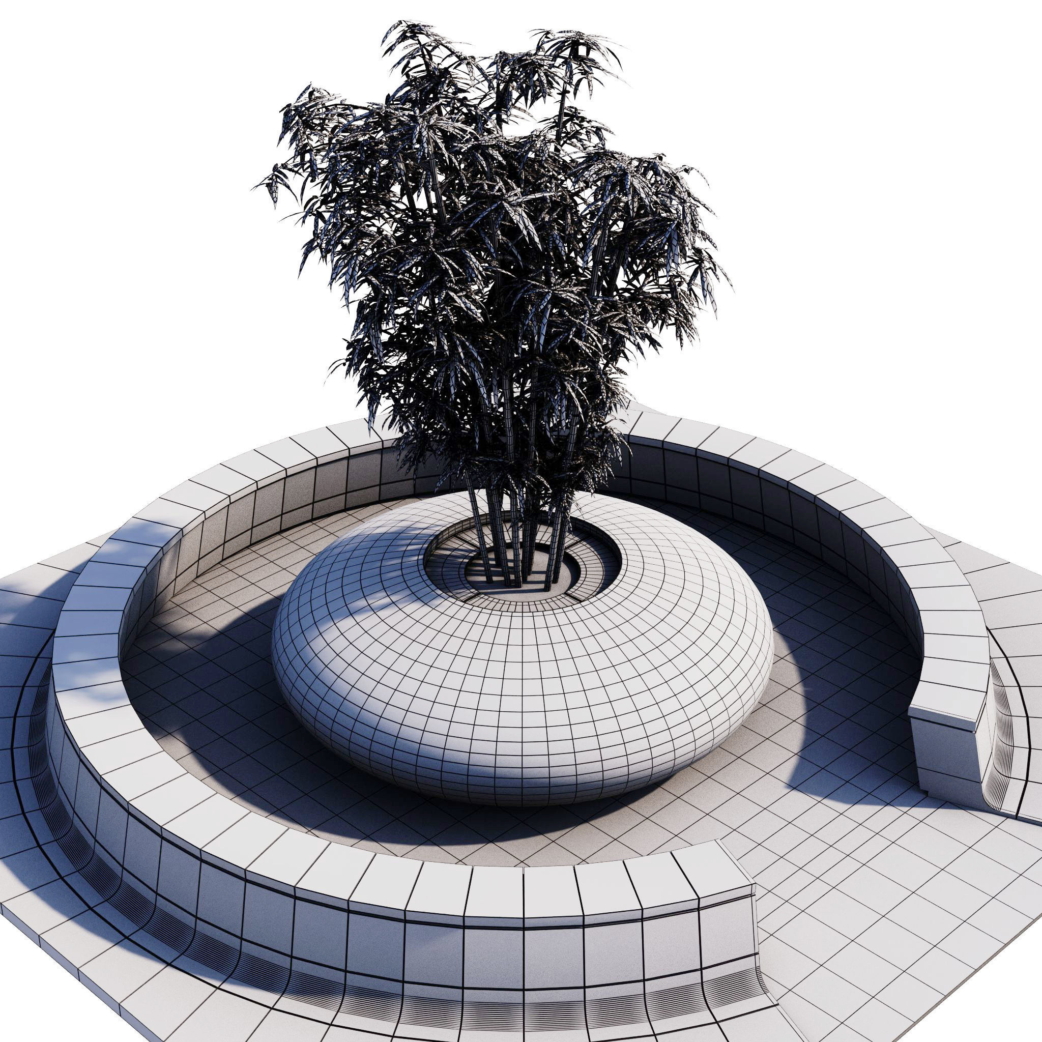 Modern Courtyard 02 - PBR - 4k - Midpoly 3D model_5