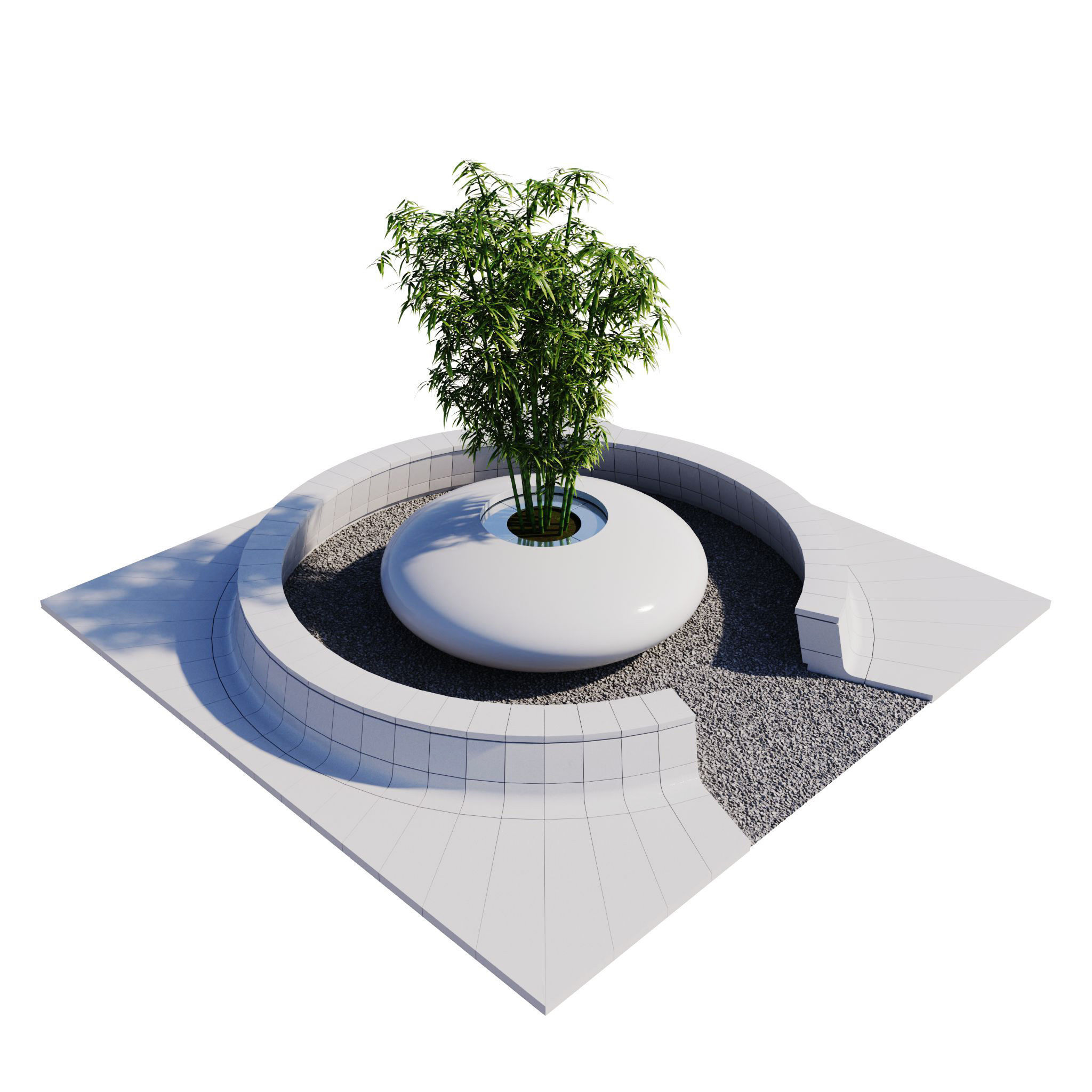 Modern Courtyard 02 - PBR - 4k - Midpoly 3D model_11