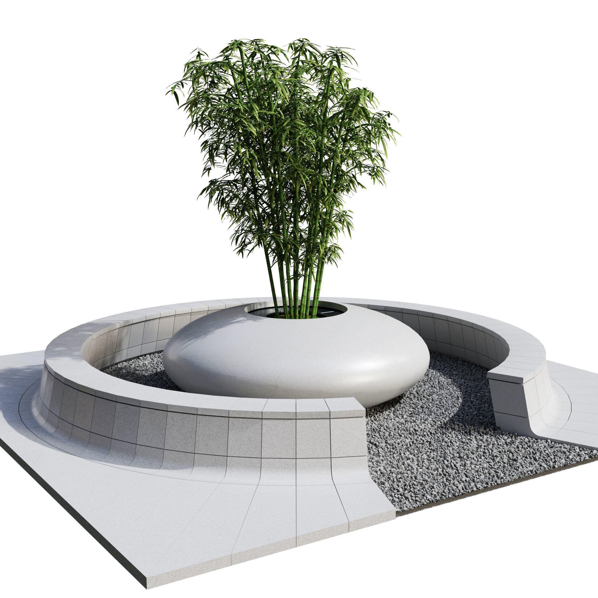 Modern Courtyard 02 - PBR - 4k - Midpoly 3D model_9