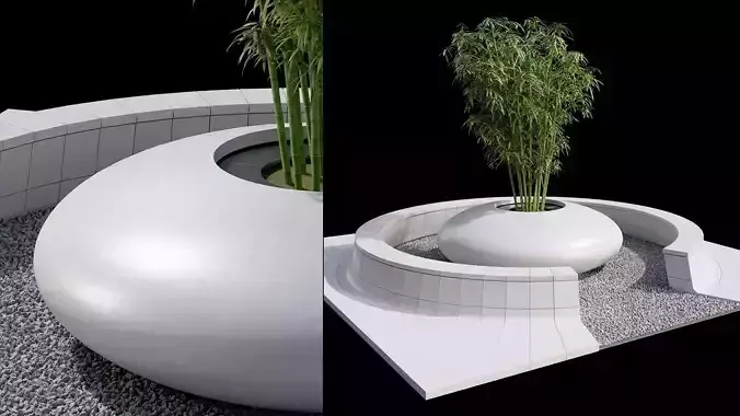 Modern Courtyard 02 - PBR - 4k - Midpoly