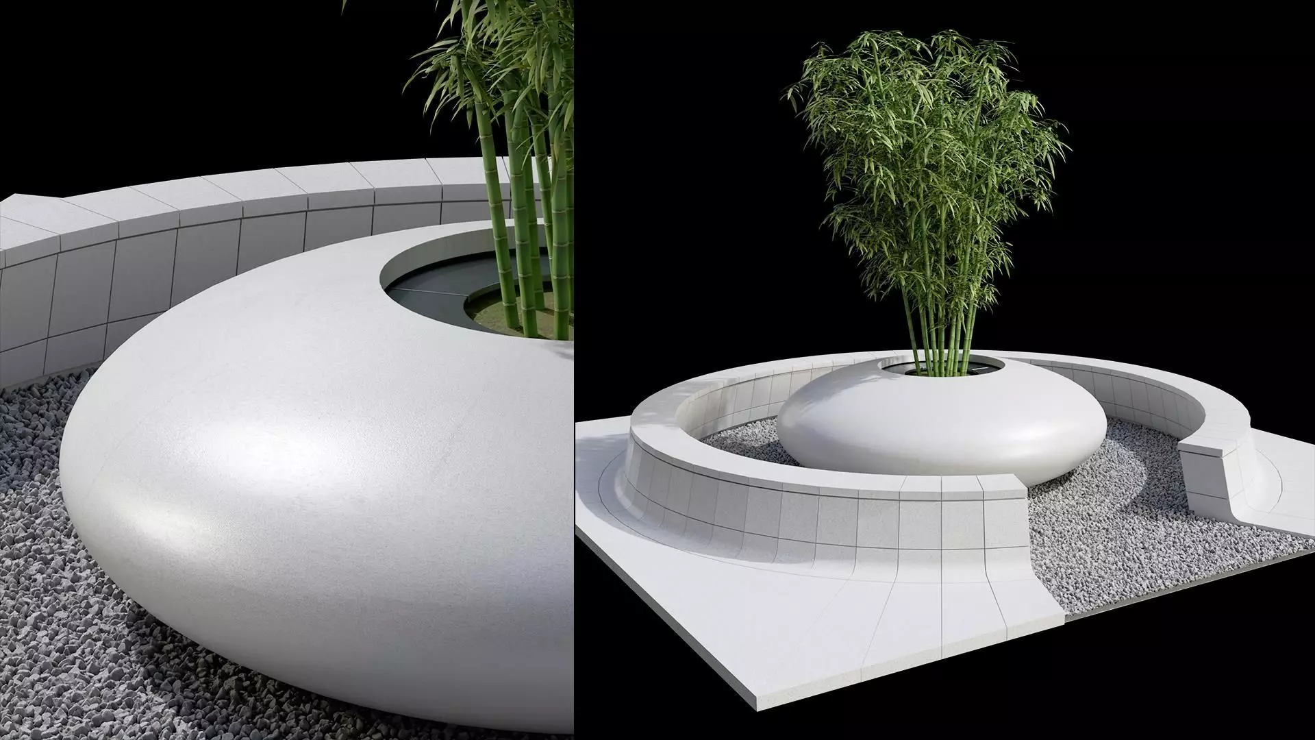 Modern Courtyard 02 - PBR - 4k - Midpoly 3D model_0