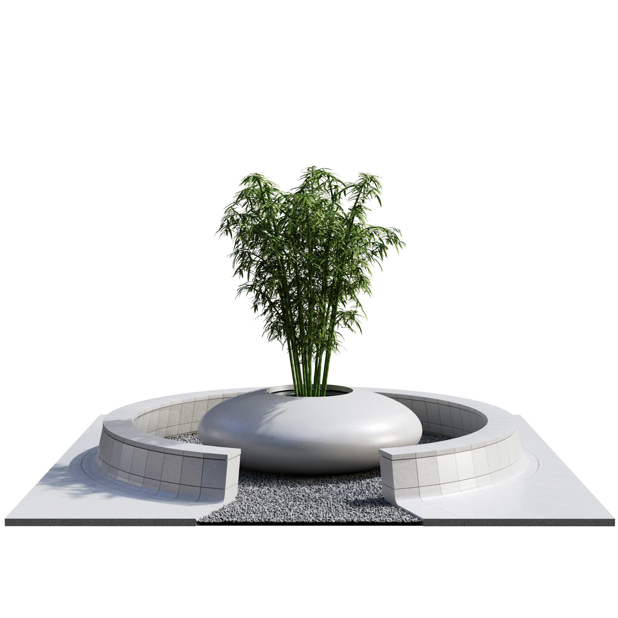 Modern Courtyard 02 - PBR - 4k - Midpoly 3D model_6