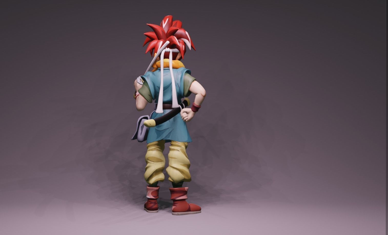 Anime Character - Crono 3D model_4