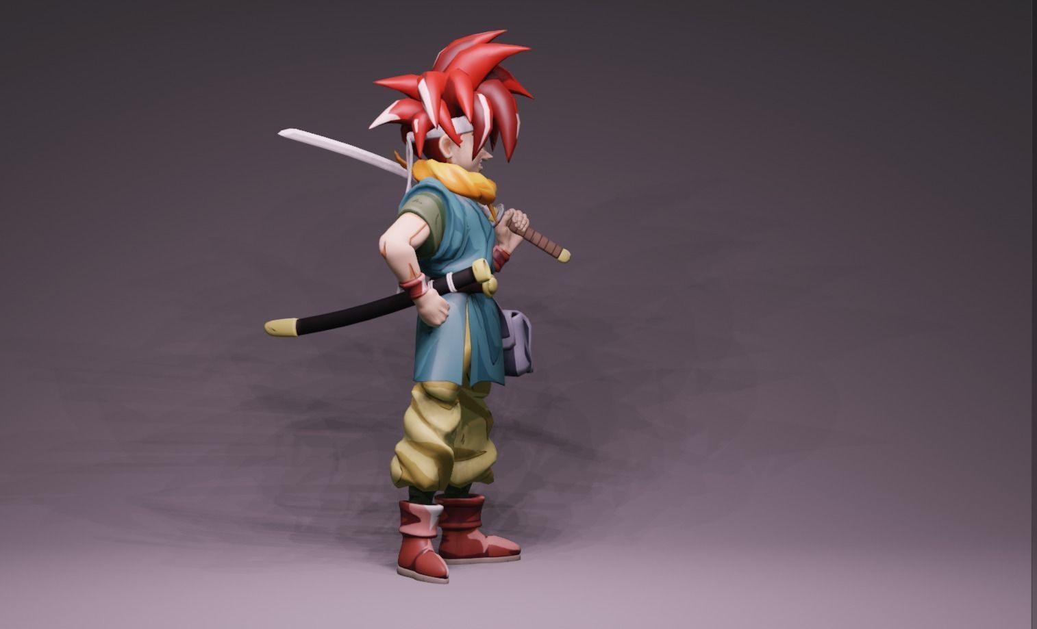 Anime Character - Crono 3D model_2