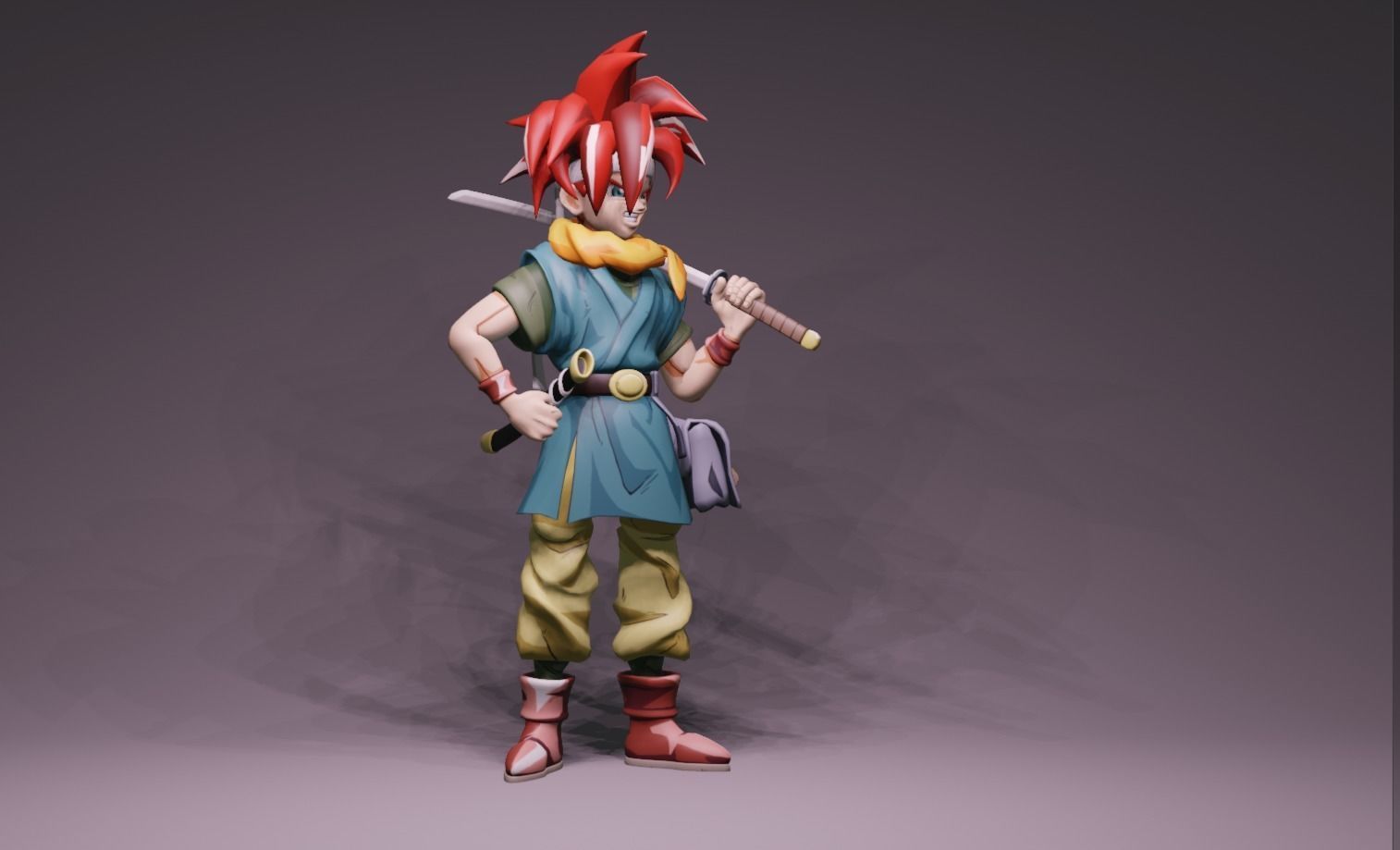 Anime Character - Crono 3D model_1