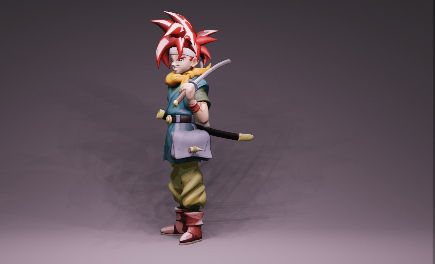 Anime Character - Crono 3D model_7