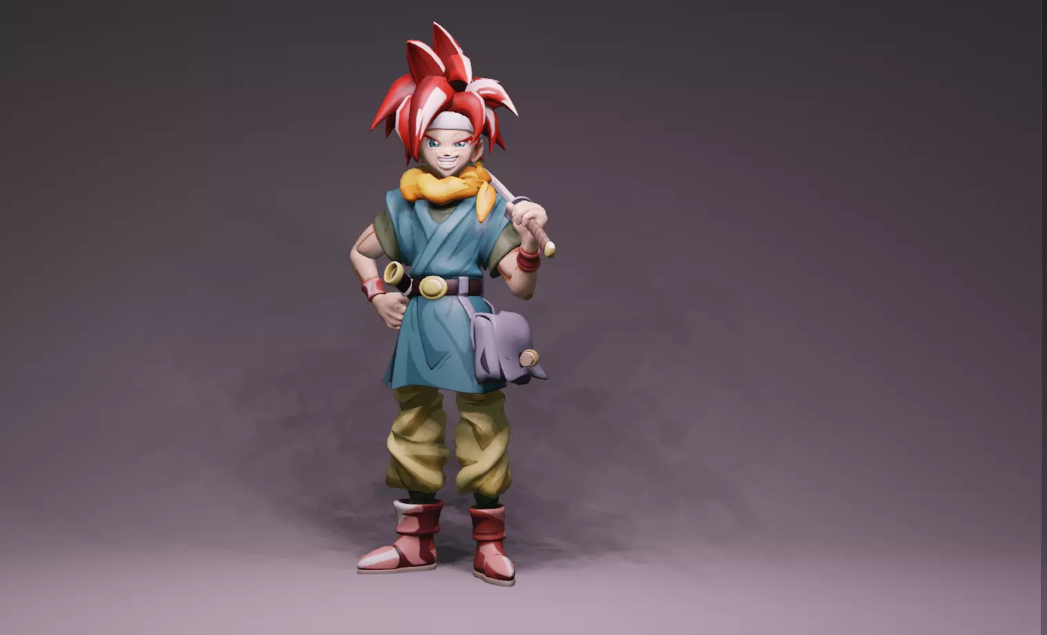 Anime Character - Crono 3D model_0
