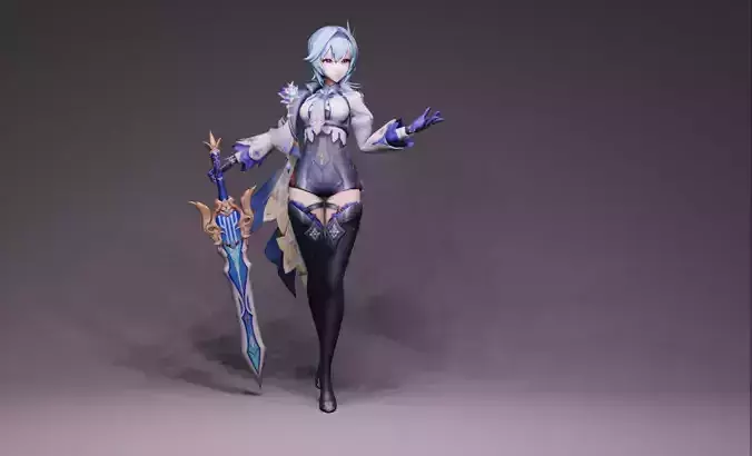 Anime Character - GI Eula  3D model