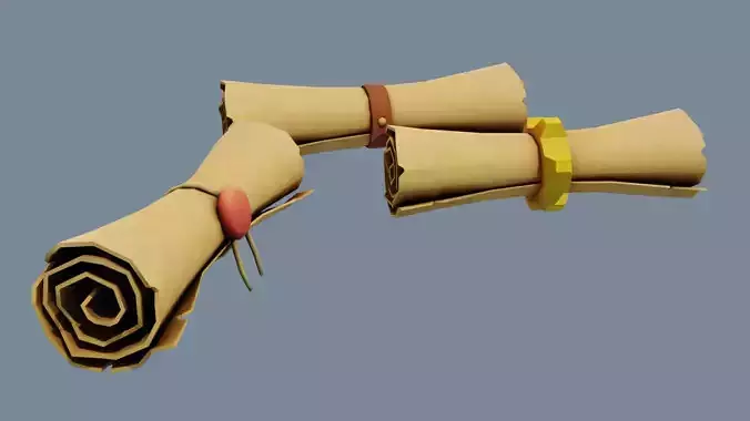 Low poly fantasy scroll