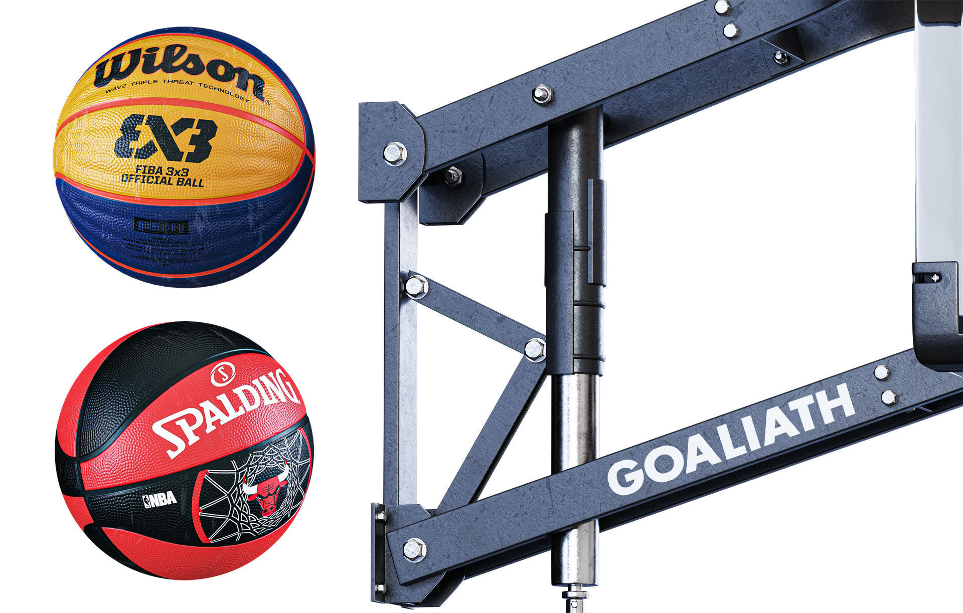 Set Basketball Hoops  3D model_8