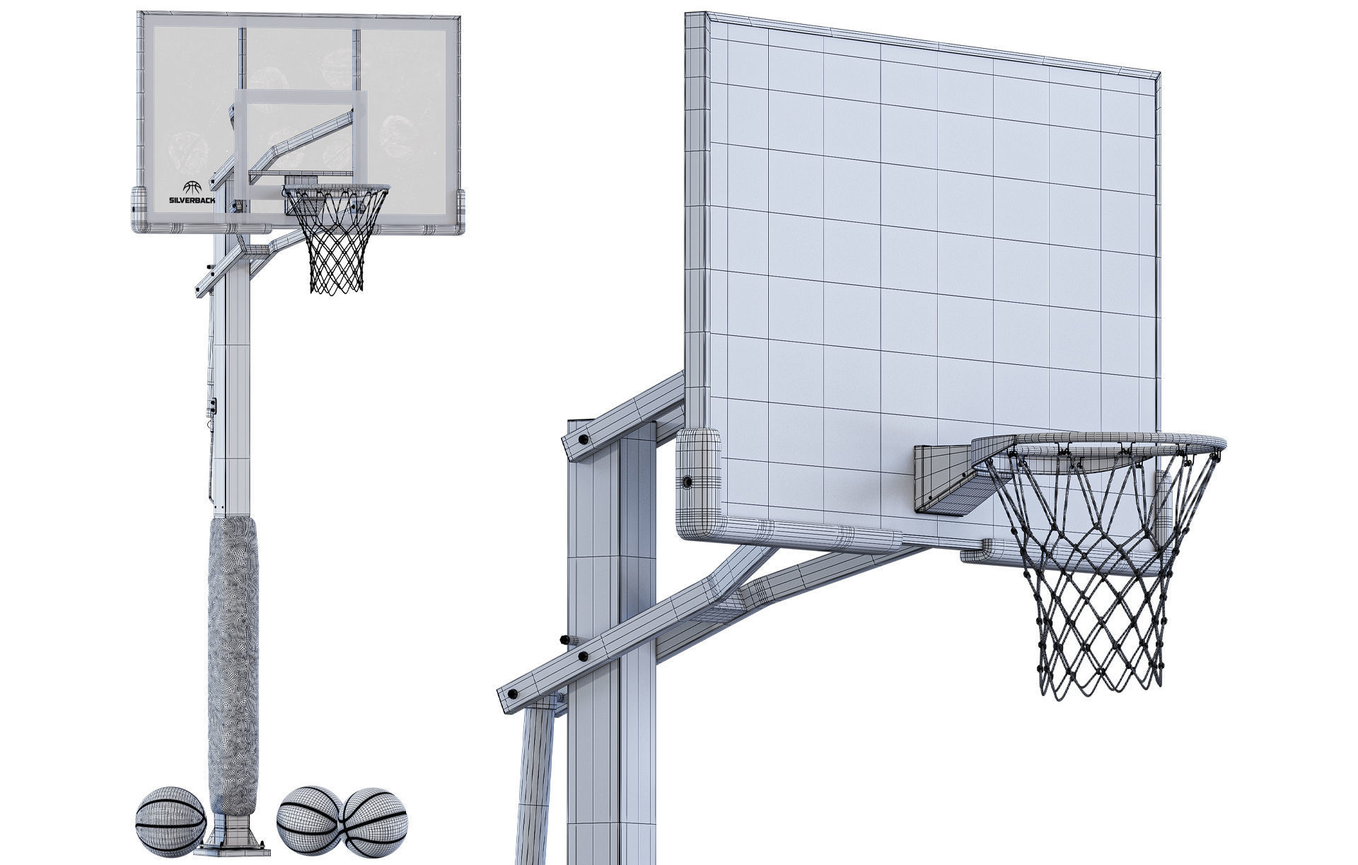 Set Basketball Hoops  3D model_10