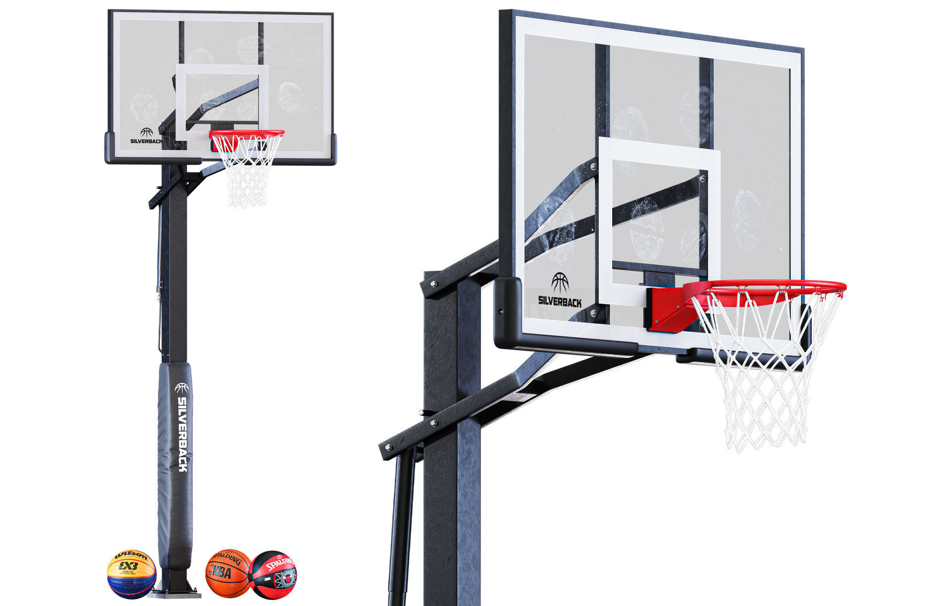 Set Basketball Hoops  3D model_1