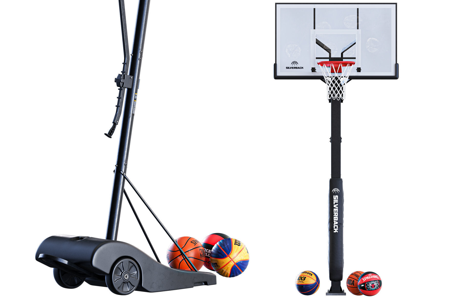 Set Basketball Hoops  3D model_6