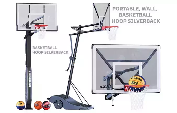 Set Basketball Hoops  3D model