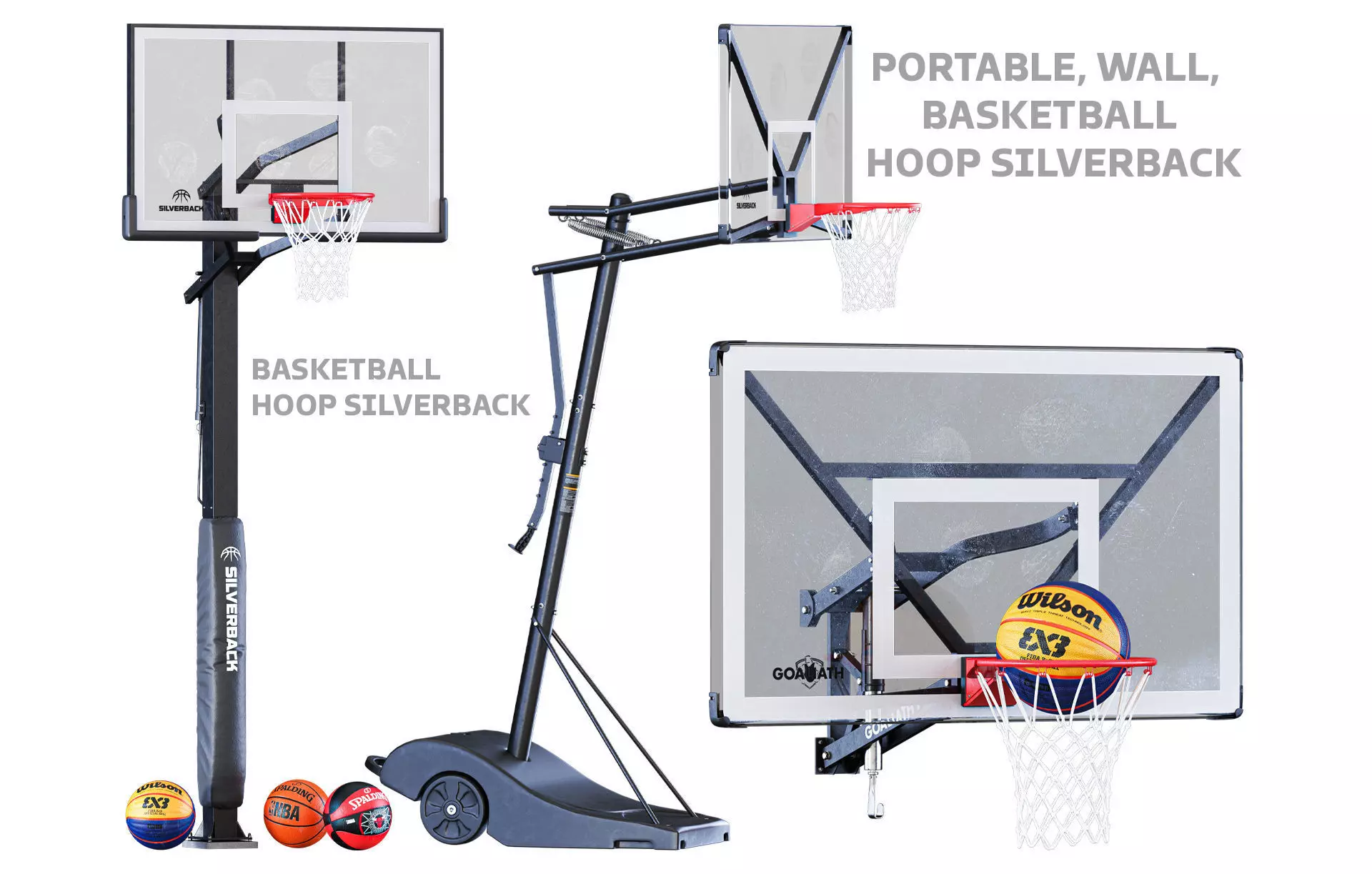 Set Basketball Hoops  3D model_0