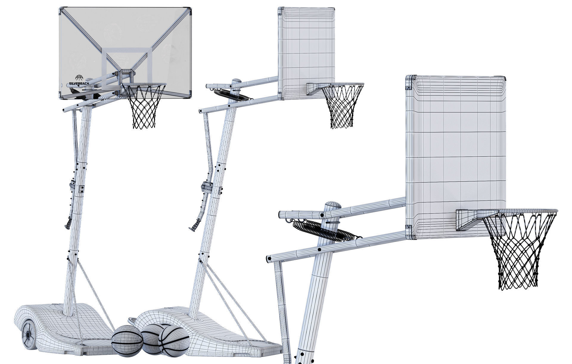 Set Basketball Hoops  3D model_11