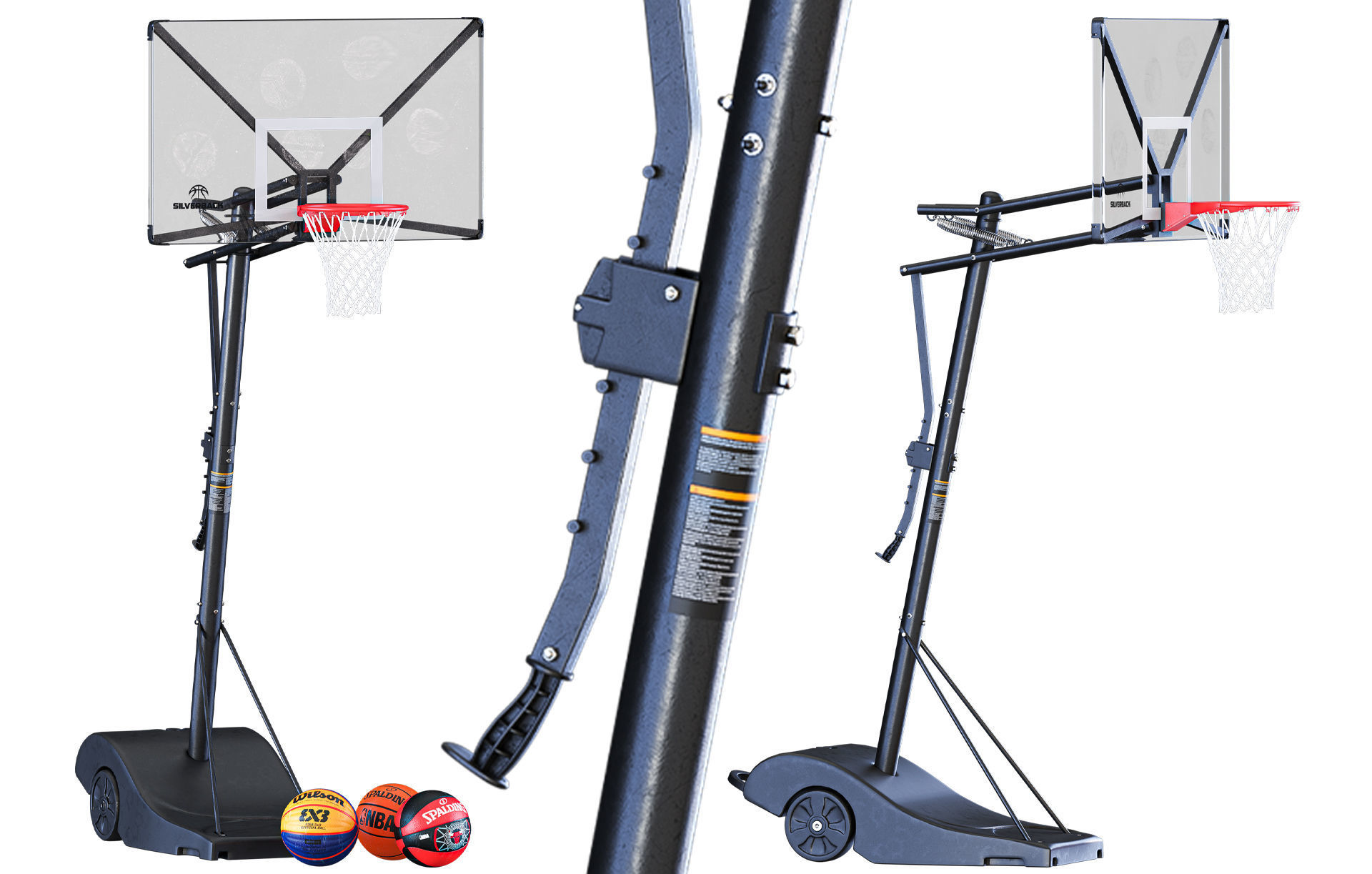 Set Basketball Hoops  3D model_2