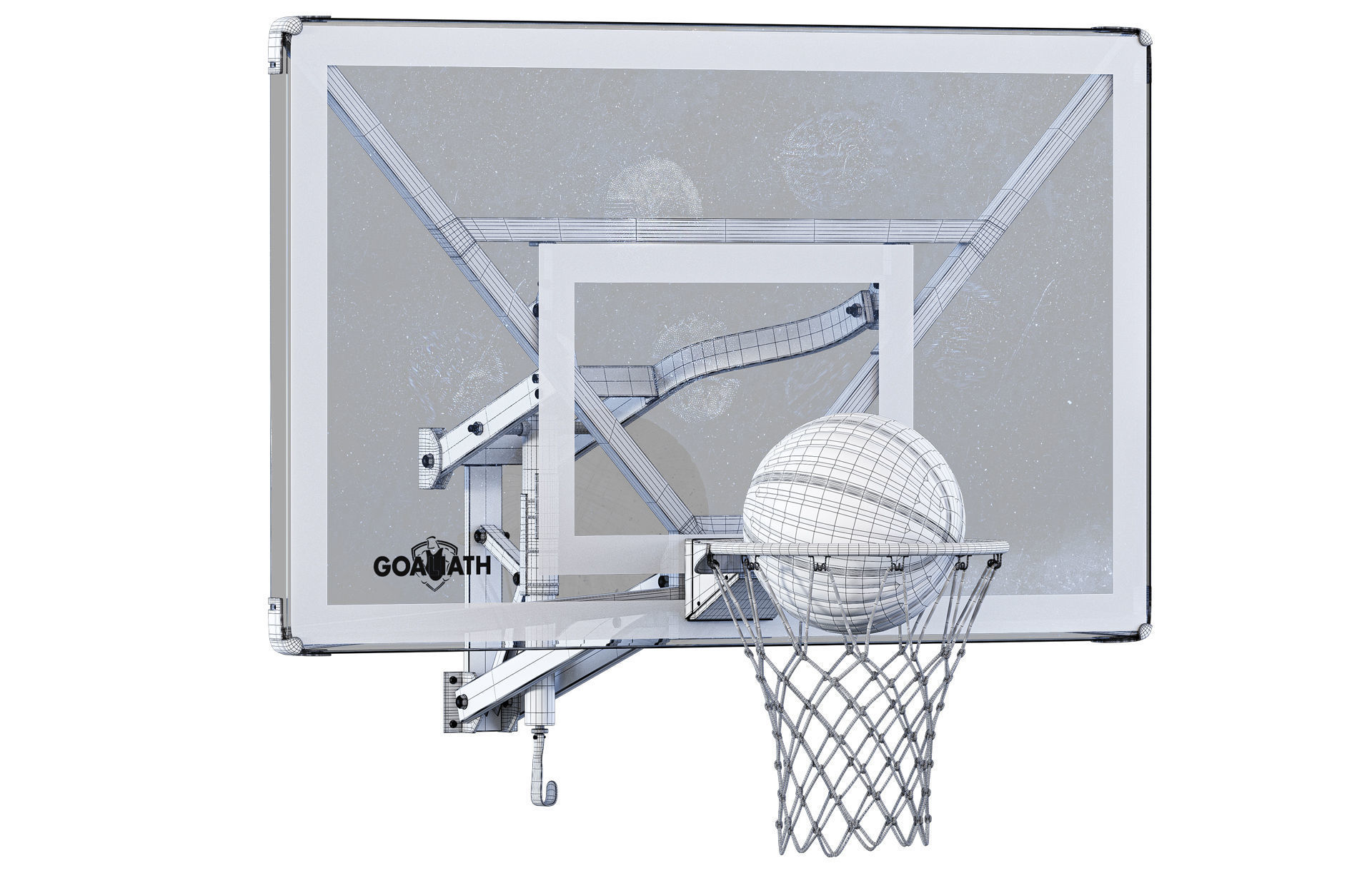 Set Basketball Hoops  3D model_9