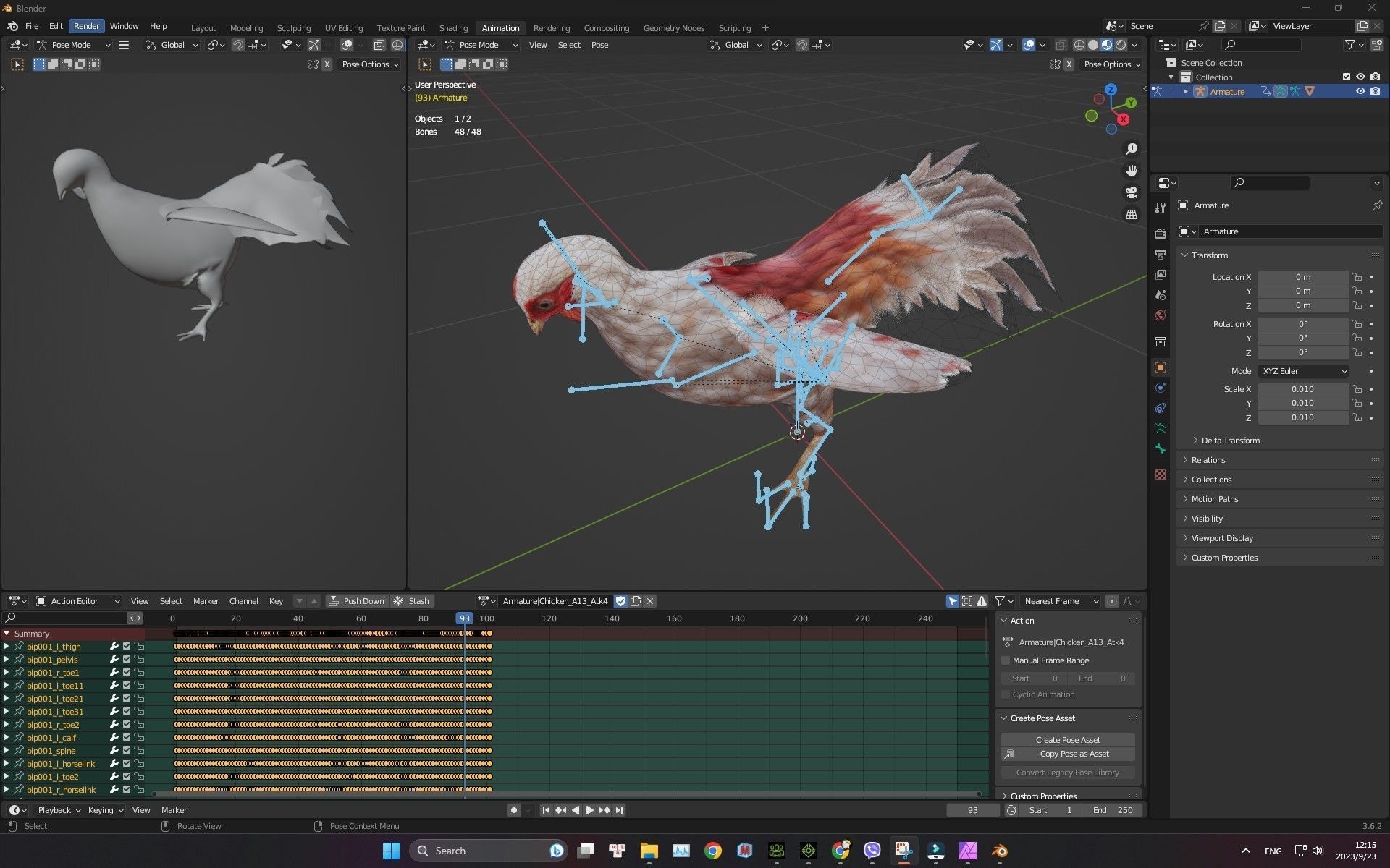 Chicken A2 3D model_7