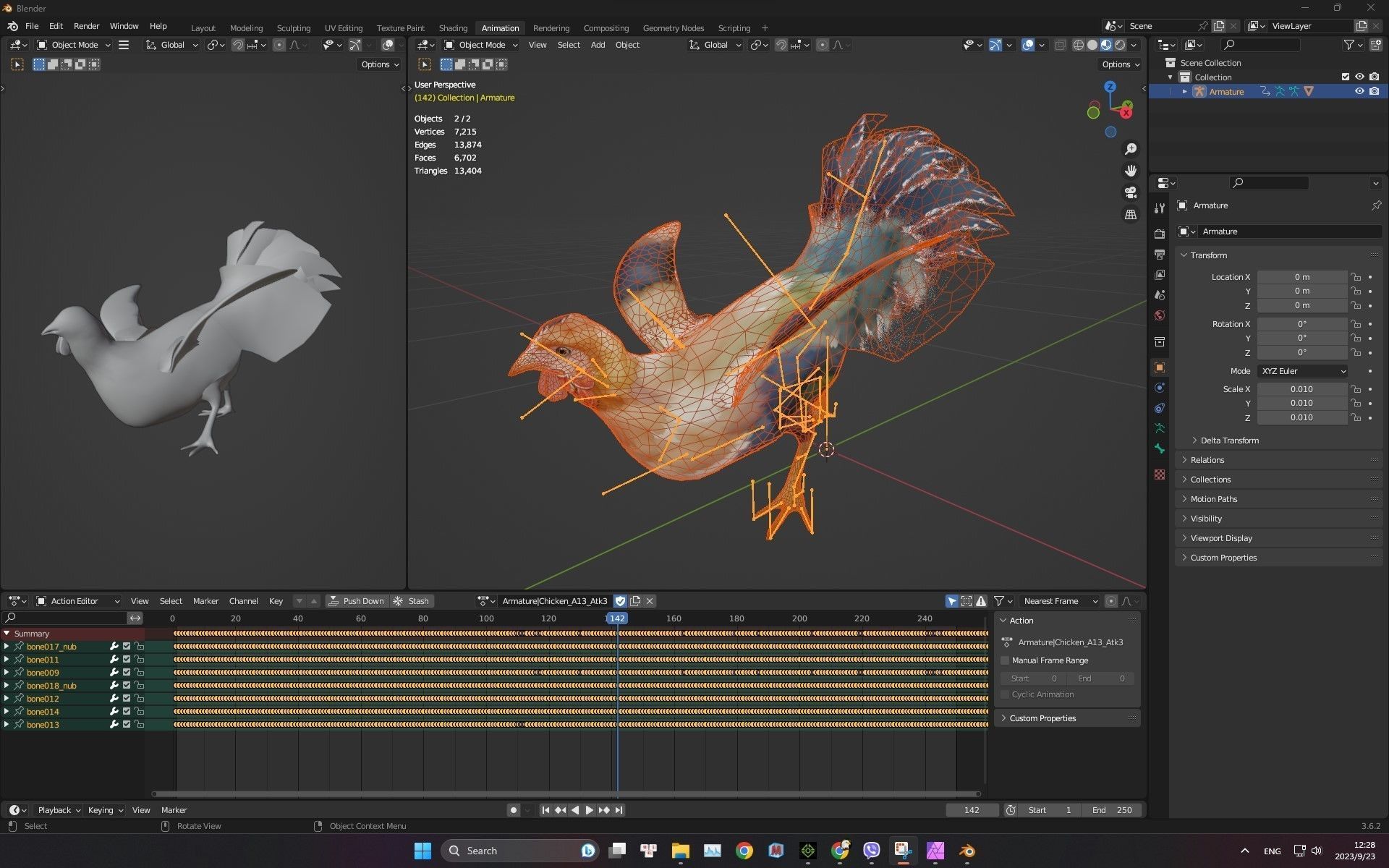 Chicken A3 3D model_7