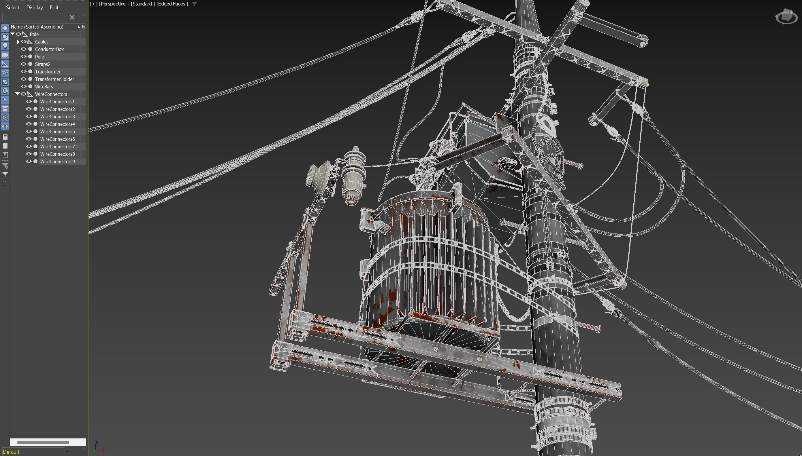 Japan Electric Pole 3D model_8