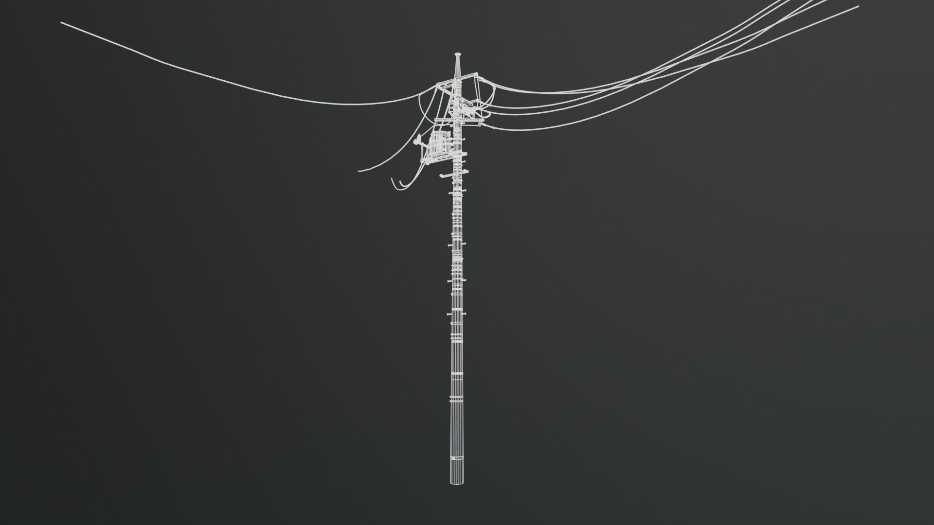 Japan Electric Pole 3D model_11