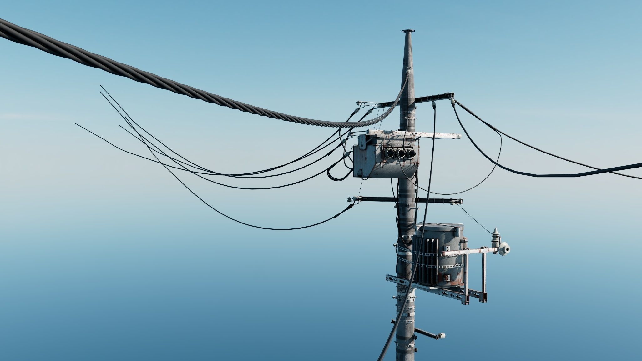 Japan Electric Pole 3D model_6